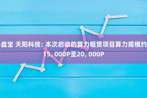 牛盘宝 天阳科技: 本次启动的算力租赁项目算力规模约为15, 000P至20, 000P